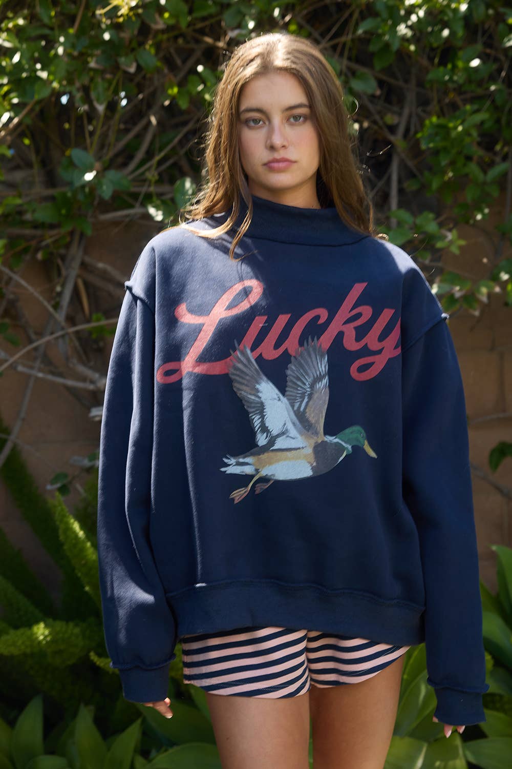 Lucky Duck Mallard Reversible Mock-Neck Sweatshirt- PREORDER