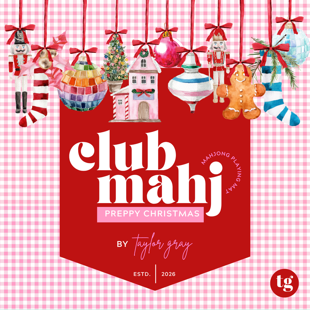 Mahjong Mat Preppy Christmas