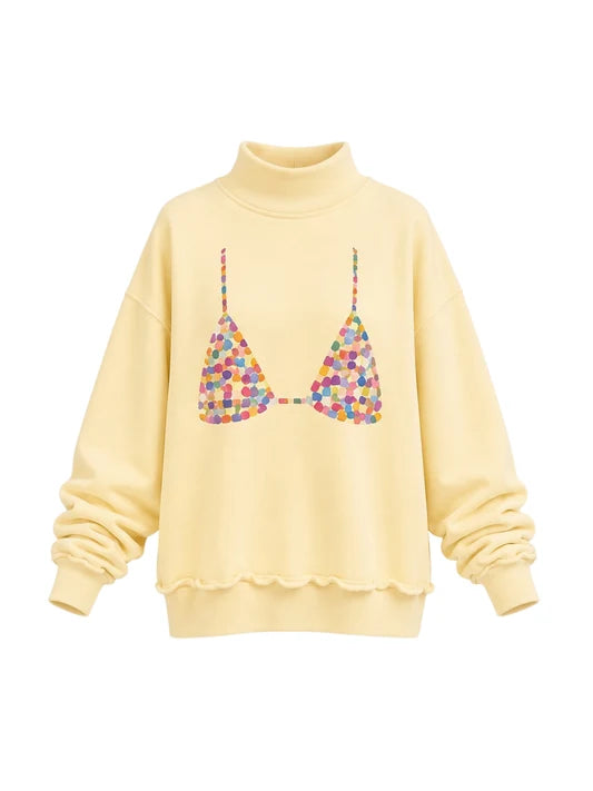 Patterned Bikini Mock Neck Sweatshirt – PREORDER (EARLY JANUARY)